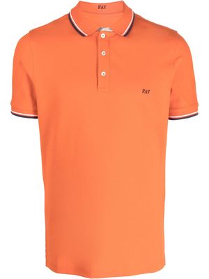 Fay embroidered-logo polo shirt - Orange