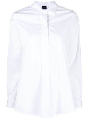 Fay embroidered-logo poplin blouse - White
