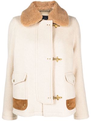 Fay faux-fur collar virgin-wool jacket - Neutrals