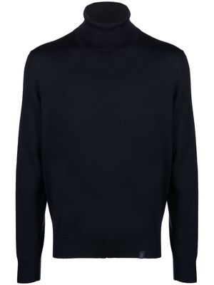 Fay fine-knit roll-neck sweatshirt - Blue