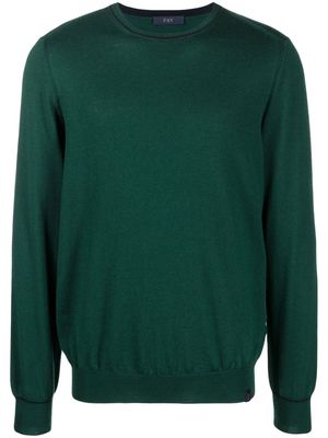Fay fine-knit virgin wool jumper - Green
