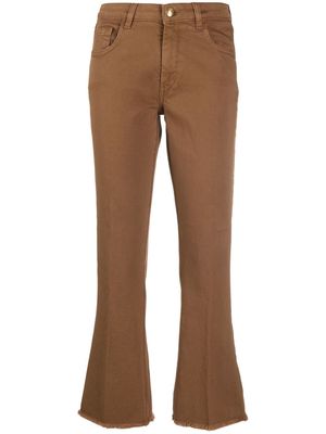 Fay flared stretch-cotton trousers - Brown