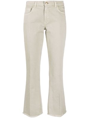 Fay flared stretch-cotton trousers - Grey