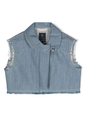 Fay Gilet Denim Con Frange