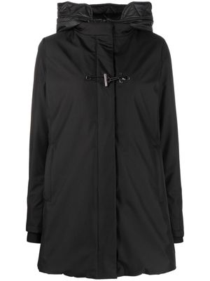Fay high-neck hooded parka coat - Black