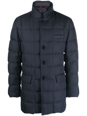 Fay high-neck quilted coat - Blue