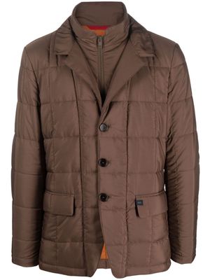 Fay high-neck quilted coat - Brown