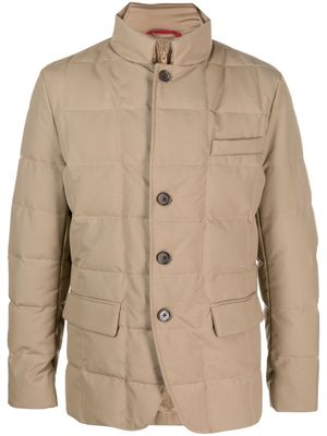 Fay high-neck quilted padded jacket - Neutrals