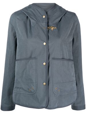Fay hook-button hooded jacket - Blue