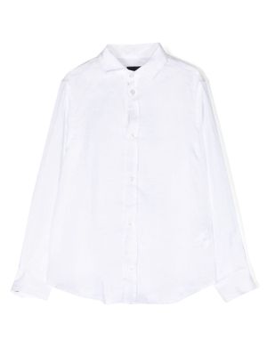 Fay Kids button-up linen shirt - White