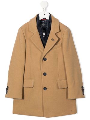 Fay Kids buttoned single-breasted coat - Brown