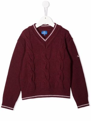 Fay Kids cable knit jumper - Red