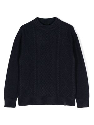 Fay Kids cable-knit wool jumper - Blue