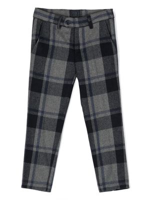 Fay Kids check-pattern tapered trousers - Grey