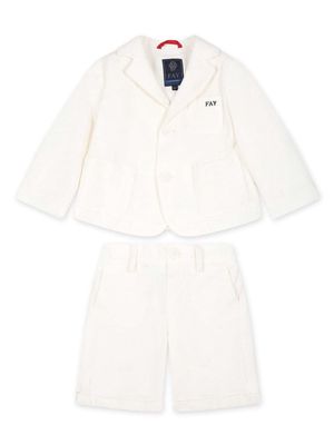 Fay Kids cotton-linen two-piece suit - White