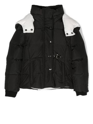Fay Kids detachable-hood padded jacket - Black