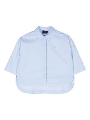 Fay Kids embroidered-logo striped shirt - Blue