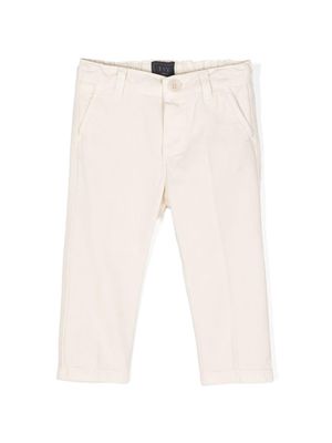 Fay Kids embroidered-logo trousers - Neutrals