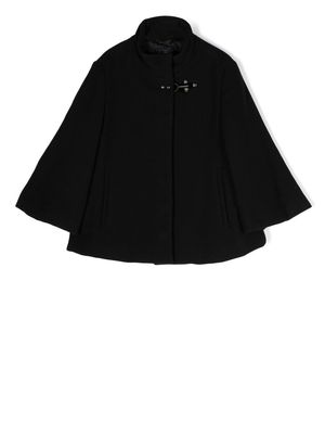 Fay Kids high neck knitted coat - Black