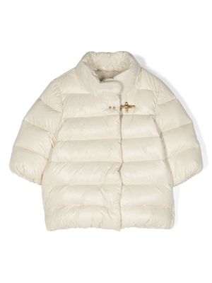 Fay Kids high-neck quilted puffer jacket - White