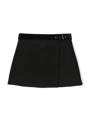 Fay Kids hook-detail wrap miniskirt - Black