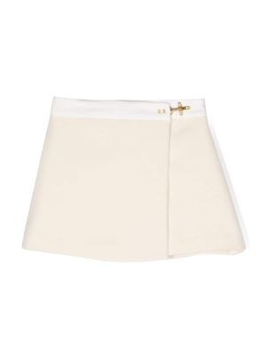Fay Kids hook-detail wrap miniskirt - White