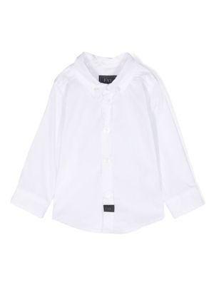 Fay Kids logo-patch cotton shirt - White