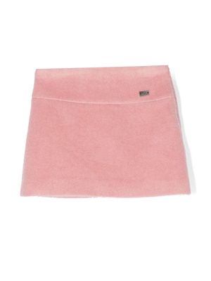 Fay Kids logo-plaque slip-on skirt - Pink