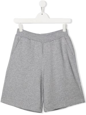 Fay Kids logo-tape jersey shorts - Grey