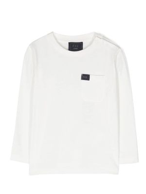 Fay Kids long-sleeved cotton T-shirt - White
