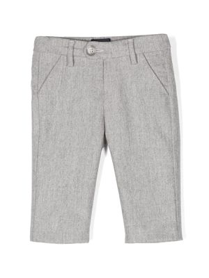 Fay Kids mélange mid-rise straight-leg trousers - Grey