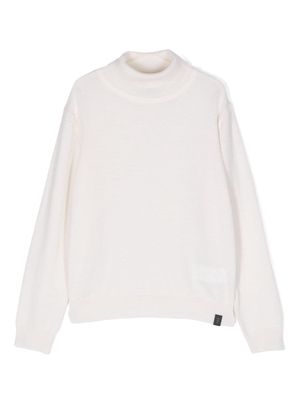 Fay Kids mock-neck wool-cashmere blend jumper - White