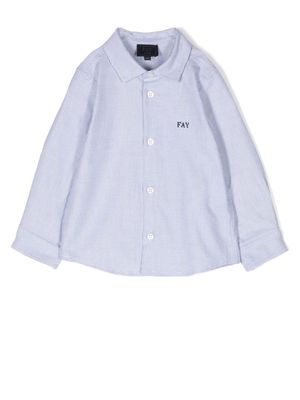 Fay Kids pinstripe long-sleeve shirt - Blue