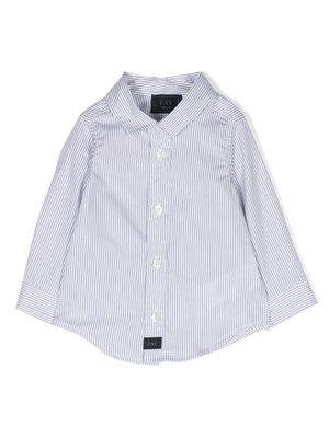Fay Kids pinstriped cotton shirt - White
