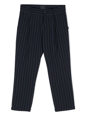 Fay Kids pinstriped tapered trousers - Blue