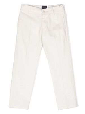 Fay Kids slim-cut cotton chino trousers - White