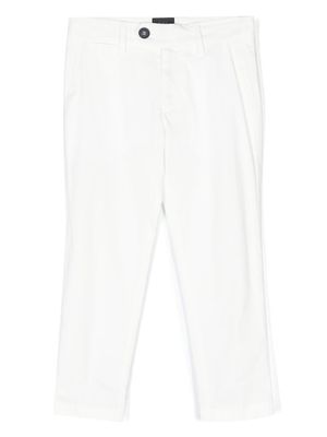Fay Kids straight-leg cotton-blend trousers - White