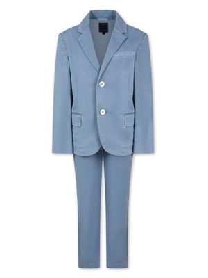 Fay Kids stretch-cotton single-breasted suit - Blue