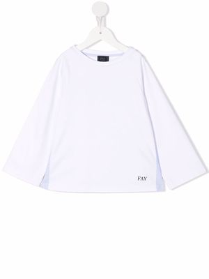 Fay Kids stripe-print cotton shirt - White