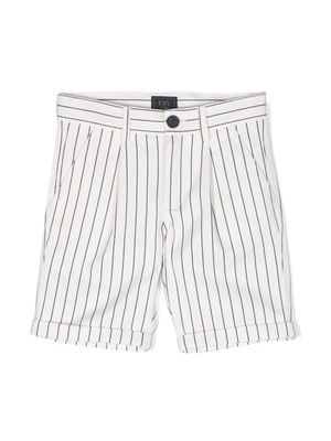 Fay Kids striped cotton shorts - White
