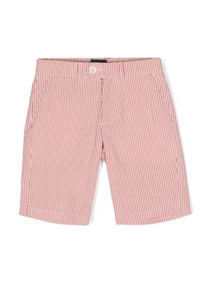 Fay Kids striped seersucker cotton shorts - Red