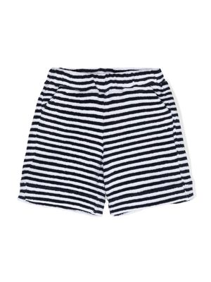 Fay Kids striped terry-cloth shorts - Blue