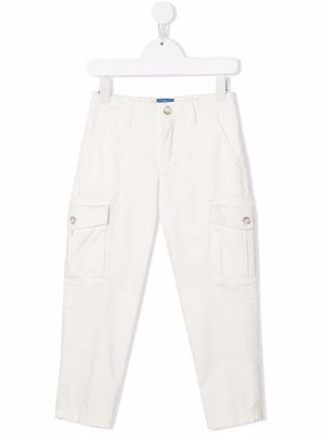 Fay Kids tapered-leg cargo trousers - White