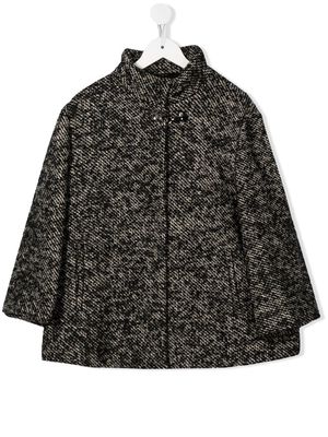 Fay Kids TEEN marl-knit coat - Black