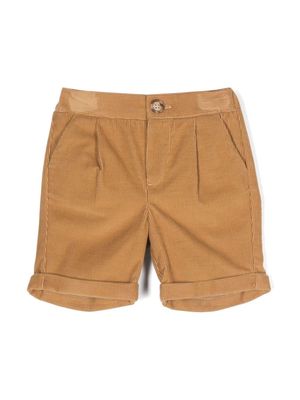 Fay Kids turn-up cuff corduroy shorts - Neutrals