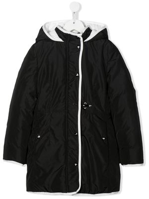 Fay Kids two-tone hooded coat - Black