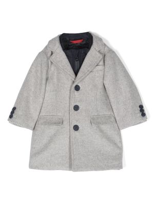 Fay Kids wool-cashmere blend layered coat - Grey