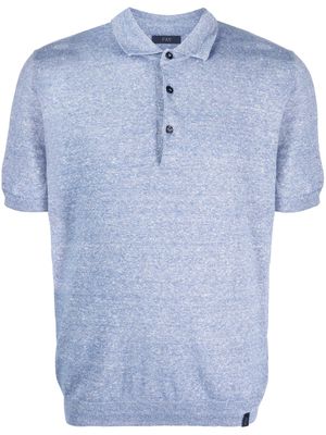 Fay knitted short-sleeve polo shirt - Blue