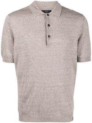 Fay knitted short-sleeve polo shirt - Neutrals