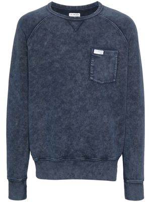 Fay logo-appliqué cotton sweatshirt - Blue